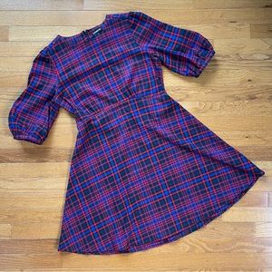 Express Red and Blue Plaid Dress